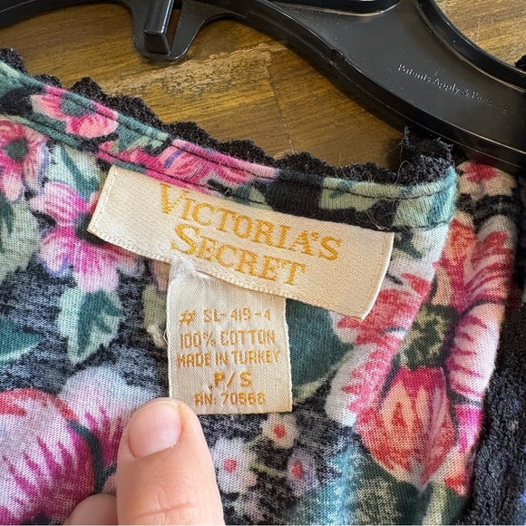 Victoria’s Secret Gold Label Cotton Floral Button Down Gown Dress Sleep Vintage - Picture 6 of 10